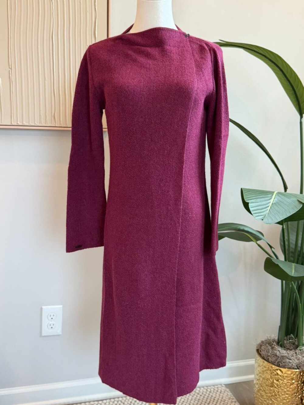 Carina Hildebrandt The Signature Knit Coat 100% Baby Alpaca wool 8/10 Fuchsia